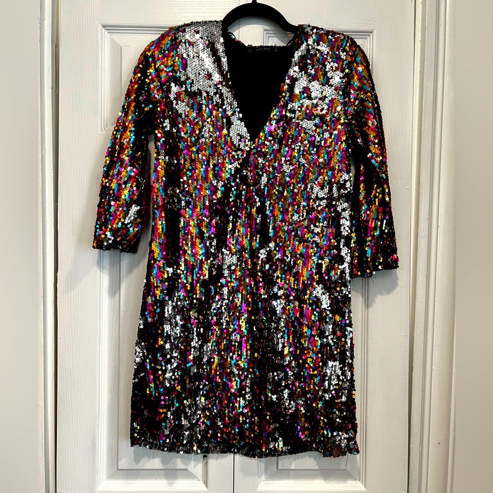 Multicolor sequin Zara mini dress